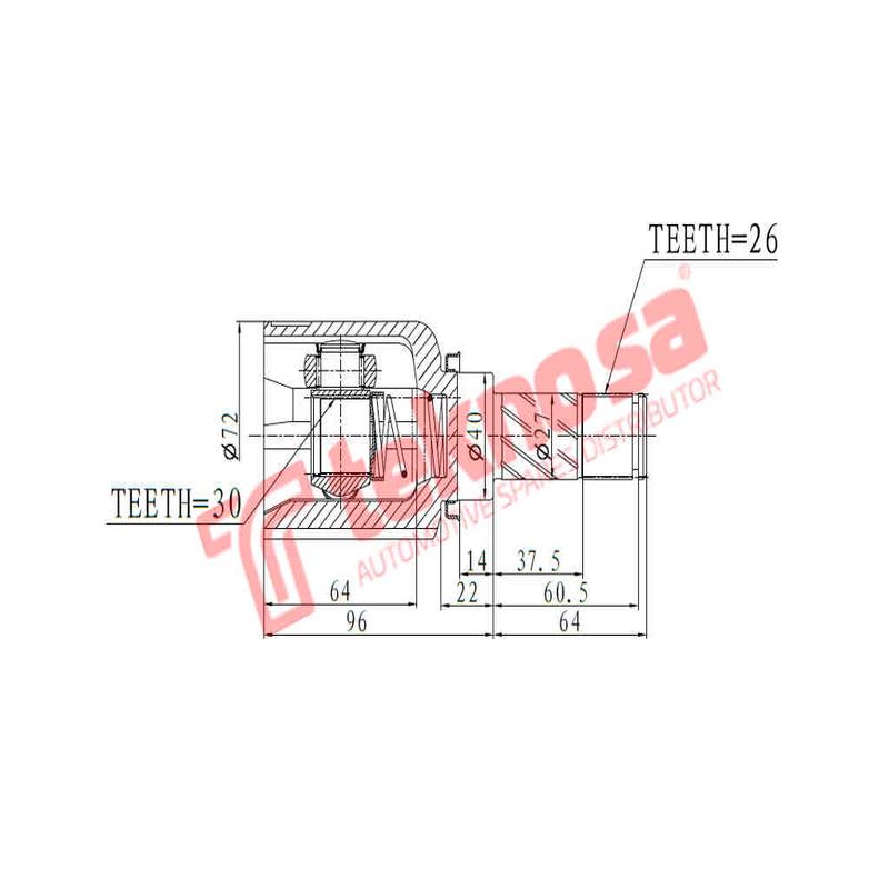 Inner CV Joint Left Renault Clio IV 0.9 TCe / 1.2 | Grandtour 0.9 TCe RN4033