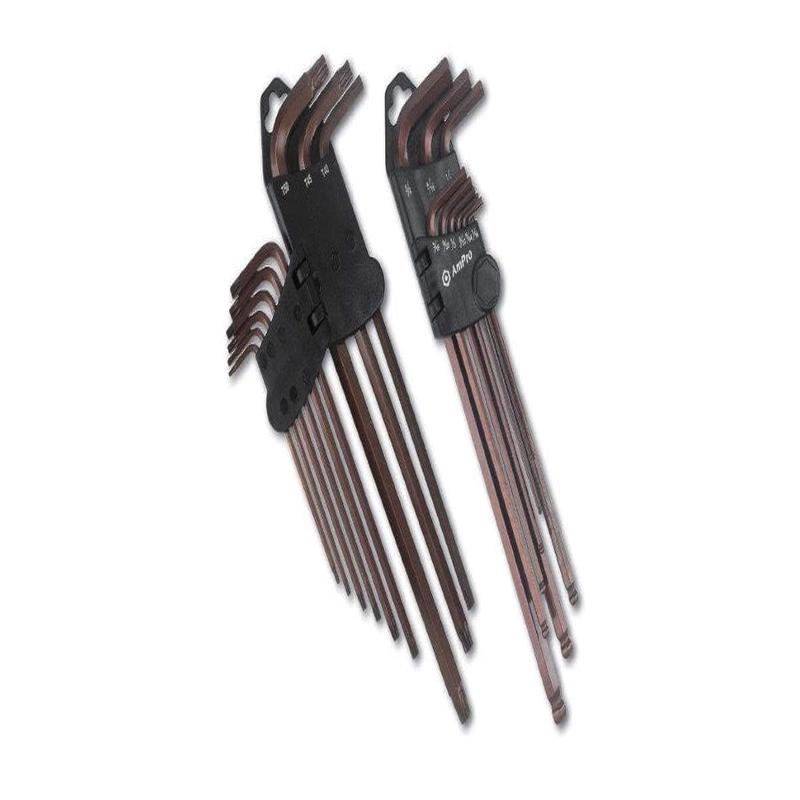 9Pc Extra Long Ball Point Hex Wrench Set AMPRO T22955