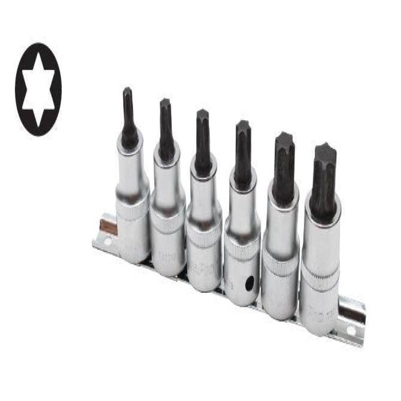 6Pc 1/2 Star Bit Socket Set 55Mm (T30-T60) AMPRO T33234