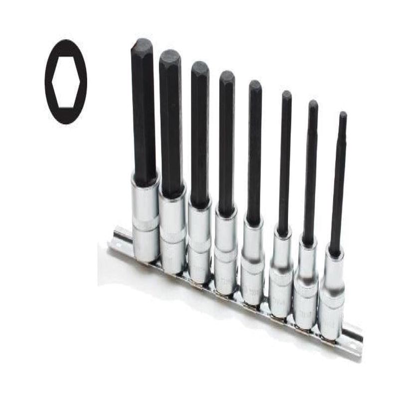 8Pc 1/2 Drive Hex Bit Socket Set 100Mm (6-19Mm) AMPRO T33233