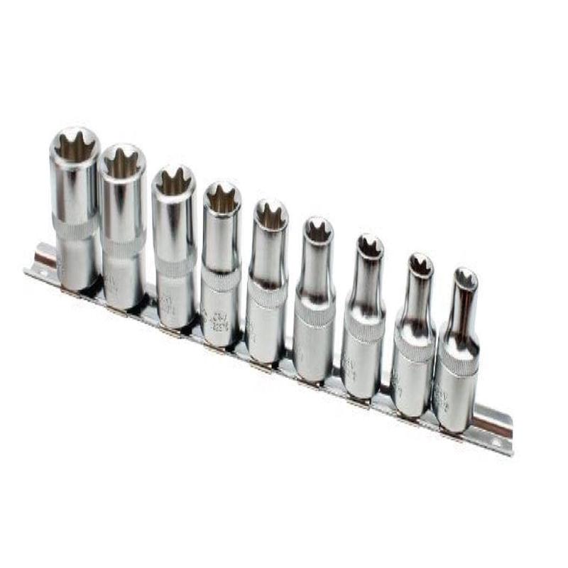 9Pc 1/2 Drive External Star Socket Set (E10-E24) AMPRO T33209