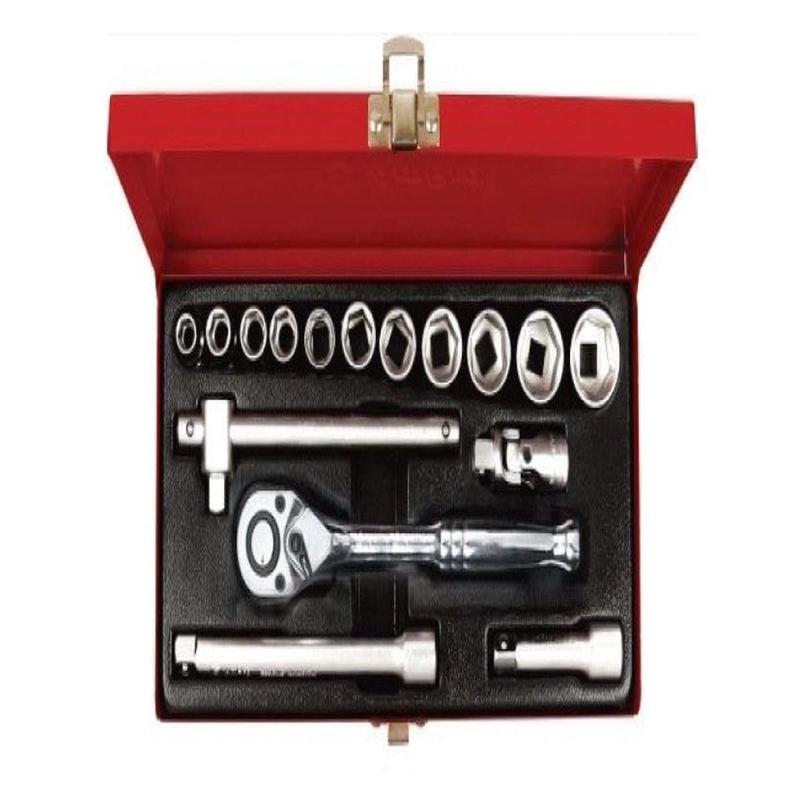 16Pc 3/8 Drive 6 Point Socket Set (Metric) AMPRO T45216