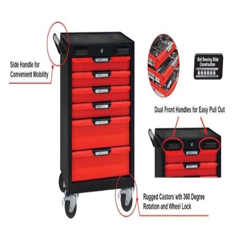 215Pc 1/43/8 1/2 Drive 6-Drawer Wagon Tool Set AMPRO T47321