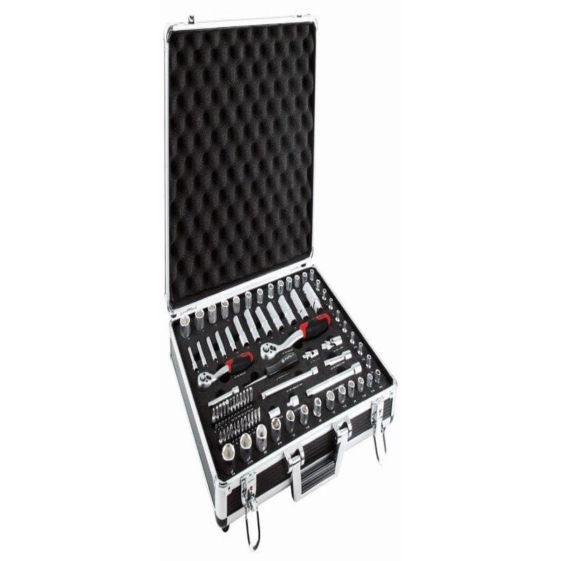 81Pc 1/4 & 3/8 Drive Aluminum Case Socket Set AMPRO T45907