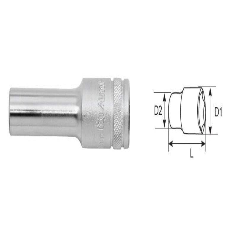 Bolt-Fit 1/2 Drive 27Mm 6 Point Deep Socket AMPRO T52457