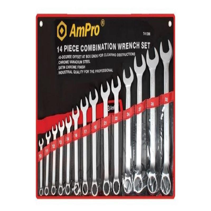 14Pc Combination Wrench Set (10 - 32Mm) AMPRO T41286
