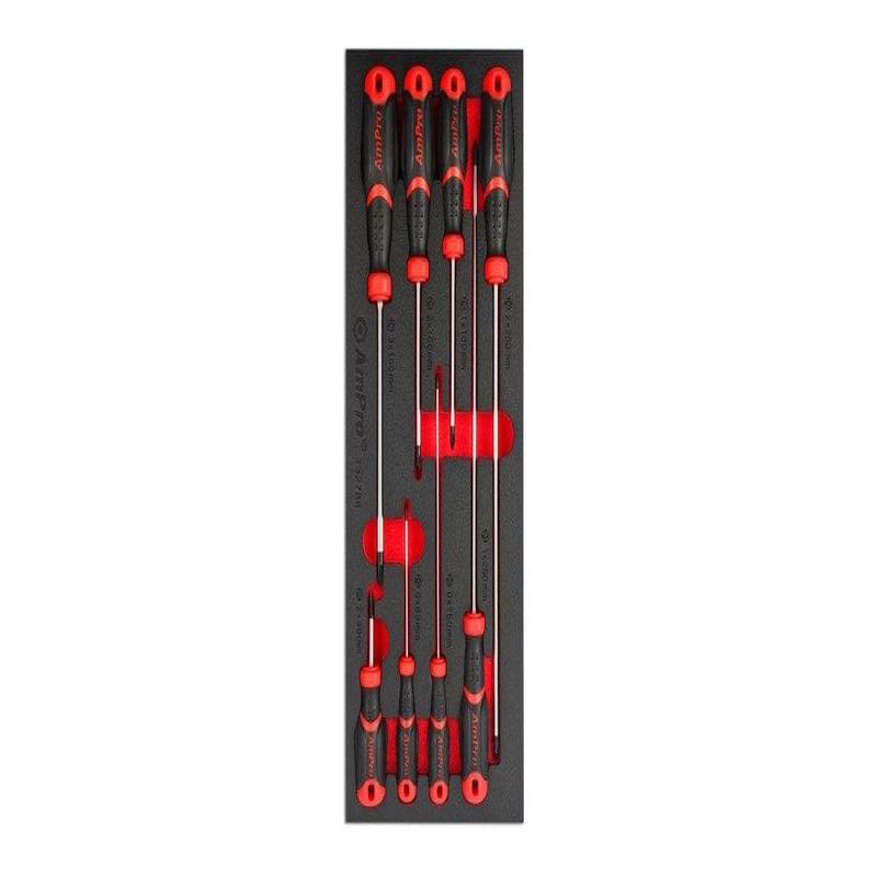 8Pc Power Grip Screwdriver Set (Phillips) (Foam Tray) AMPRO T32785