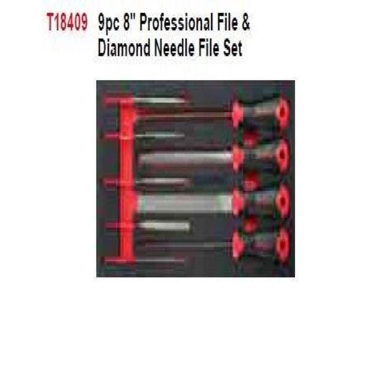 9Pc 8 File & Diamond Needle Set (Foam Tray) AMPRO T18409
