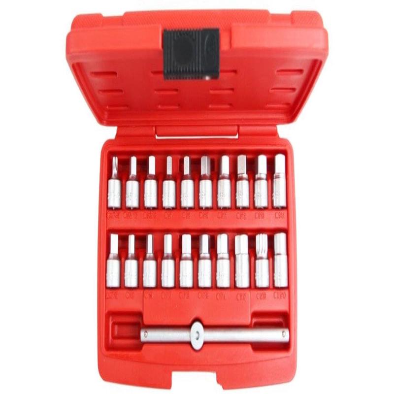21Pc 3/8Inch Drive Master Drain Plug Keyset AMPRO T72141