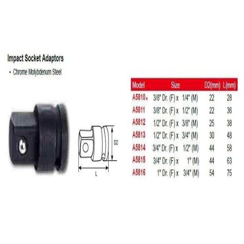 1/2 Drive (F) X 3/4(M) Air Impact Adaptor AMPRO A5813